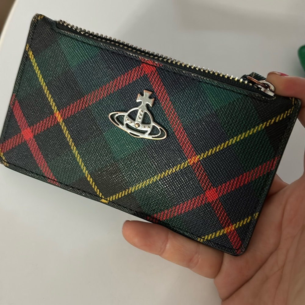 Vivienne Westwood cardholder wallet tartan authentic vegan leather